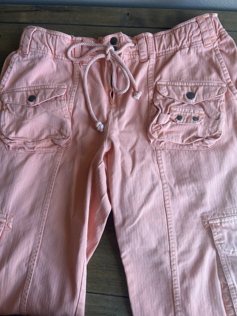 Free People Tahiti Cargo Pants Size Medium Peach Cargo Utility Pants Size Medium - Picture 8 of 16